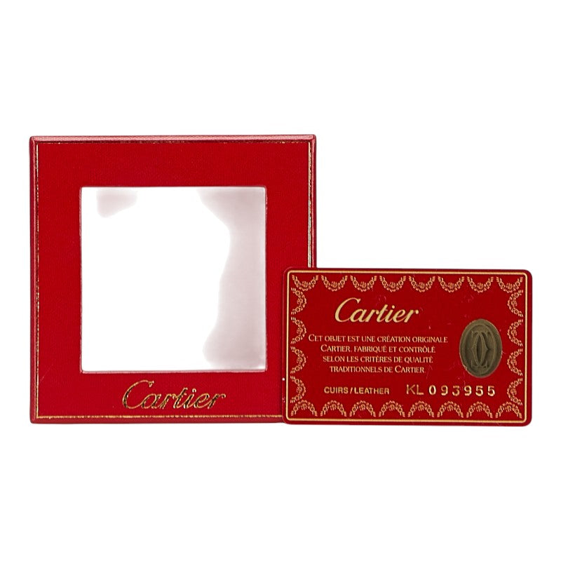 カルティエ マストライン コインケース 小銭入れ ワインレッド ボルドー レザー レディース CARTIER 【中古】