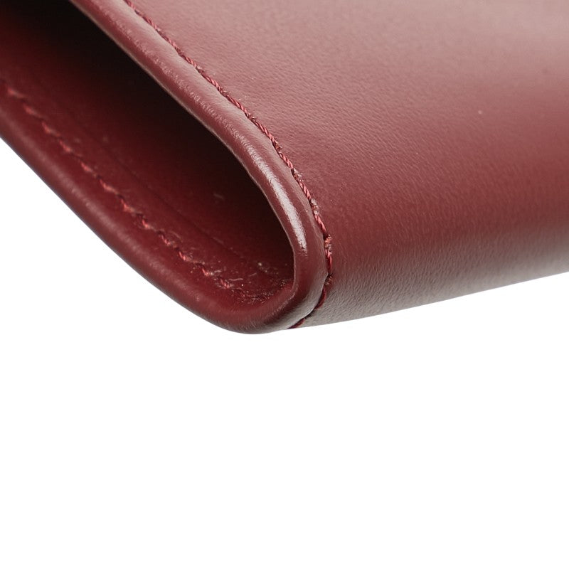 カルティエ マストライン コインケース 小銭入れ ワインレッド ボルドー レザー レディース CARTIER 【中古】