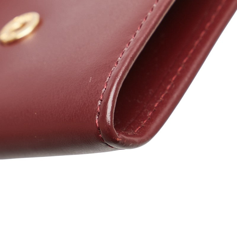 カルティエ マストライン コインケース 小銭入れ ワインレッド ボルドー レザー レディース CARTIER 【中古】