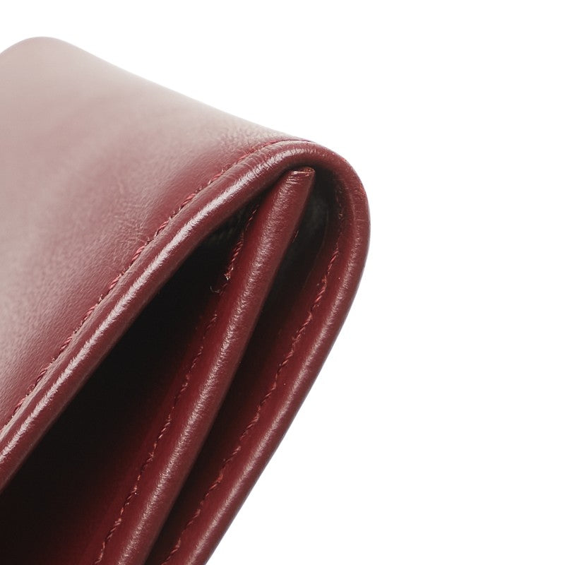 カルティエ マストライン コインケース 小銭入れ ワインレッド ボルドー レザー レディース CARTIER 【中古】