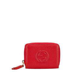 グッチ ソーホー インターロッキングG 二つ折り財布 小銭入れ 598209 レッド レザー レディース GUCCI 中古