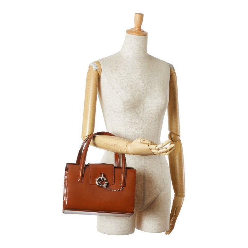 カルティエ パンテール ハンドバッグ ブラウン レザー レディース CARTIER 【中古】