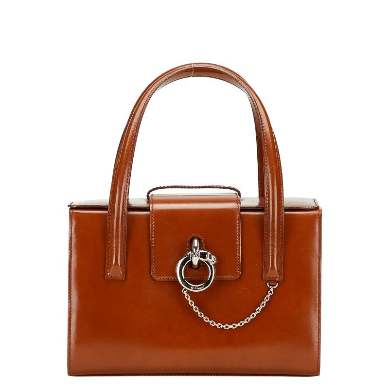 カルティエ パンテール ハンドバッグ ブラウン レザー レディース CARTIER 【中古】