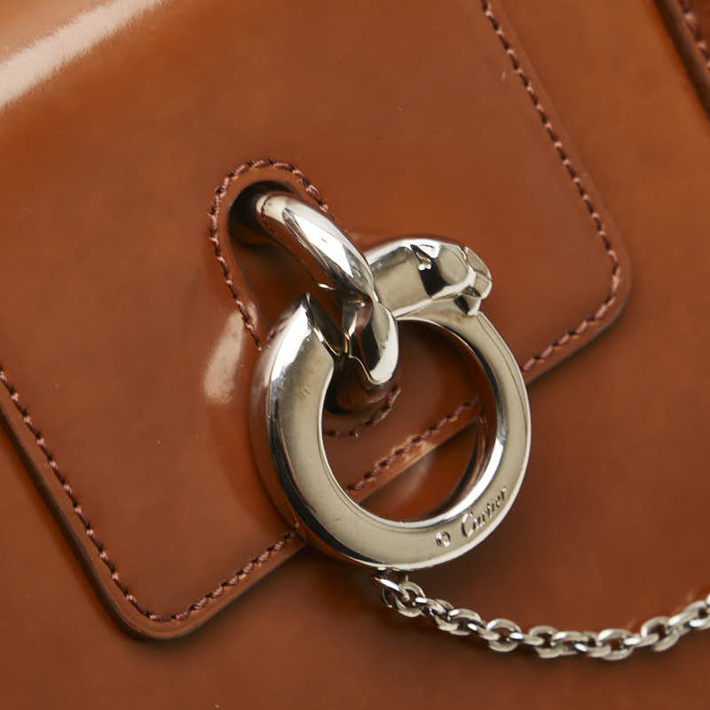 カルティエ パンテール ハンドバッグ ブラウン レザー レディース CARTIER 【中古】
