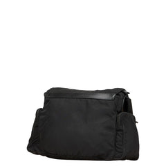 プラダ 三角ロゴプレート ショルダーバッグ ブラック ナイロン レディース PRADA 【中古】