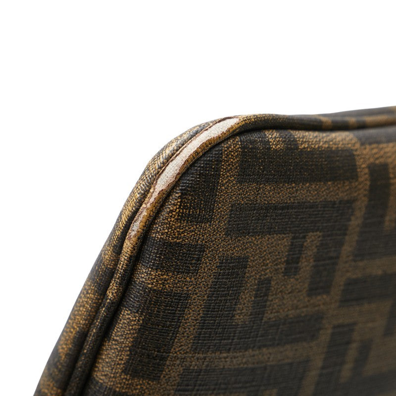 フェンディ ズッカ 斜め掛け ショルダーバッグ 7VA247 カーキ ブラウン PVC レザー レディース FENDI 【中古】