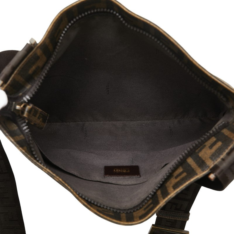 フェンディ ズッカ 斜め掛け ショルダーバッグ 7VA247 カーキ ブラウン PVC レザー レディース FENDI 【中古】