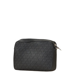 マイケルコース シグネチャー 斜め掛け チェーン ショルダーバッグ 35F8STTC3B ブラック グレー PVC レザー レディース Michael Kors 【中古】