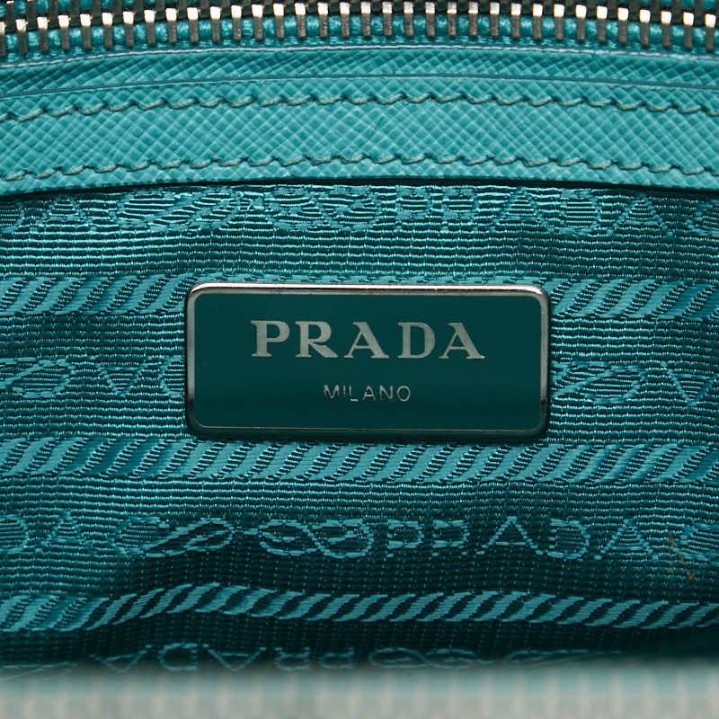 プラダ ガレリア ハンドバッグ ショルダーバッグ 2WAY 1BA863 エメラルドグリーン レザー レディース PRADA 【中古】