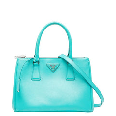 プラダ ガレリア ハンドバッグ ショルダーバッグ 2WAY 1BA863 エメラルドグリーン レザー レディース PRADA 【中古】