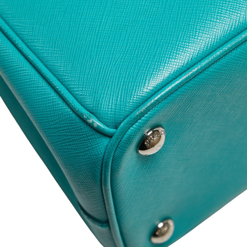 プラダ ガレリア ハンドバッグ ショルダーバッグ 2WAY 1BA863 エメラルドグリーン レザー レディース PRADA 【中古】