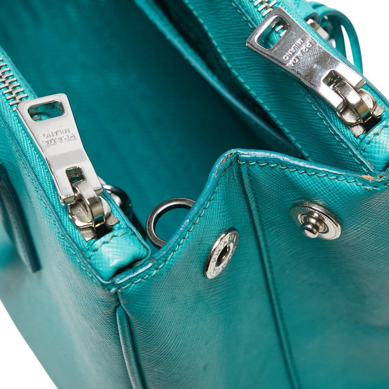 プラダ ガレリア ハンドバッグ ショルダーバッグ 2WAY 1BA863 エメラルドグリーン レザー レディース PRADA 【中古】
