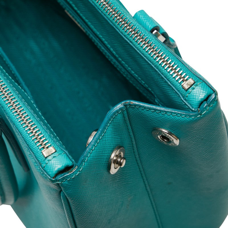 プラダ ガレリア ハンドバッグ ショルダーバッグ 2WAY 1BA863 エメラルドグリーン レザー レディース PRADA 【中古】