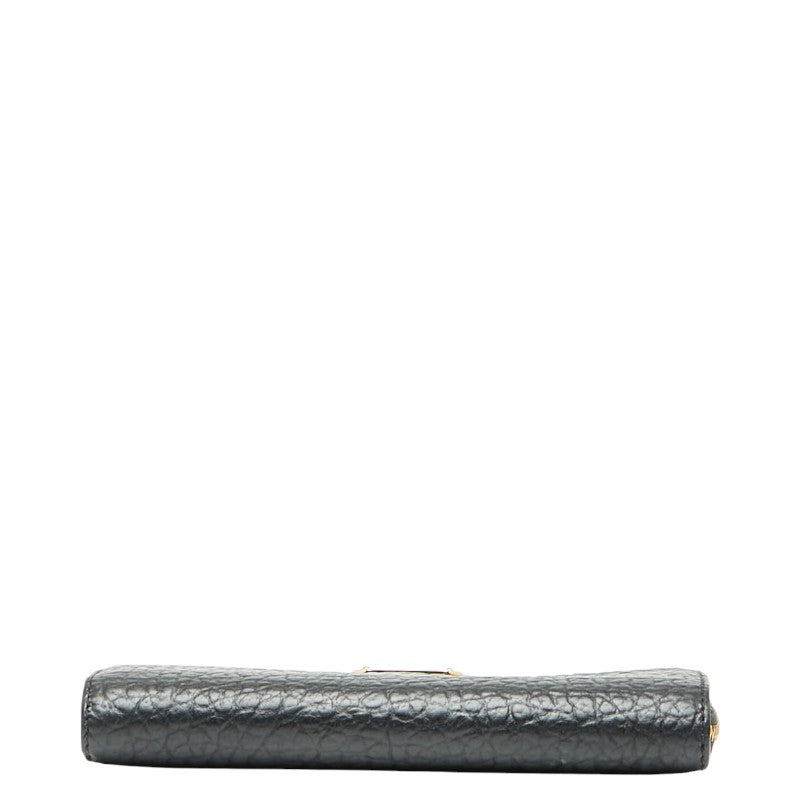 バーバリー L字ファスナー 長財布 ブラック レザー レディース BURBERRY 【中古】