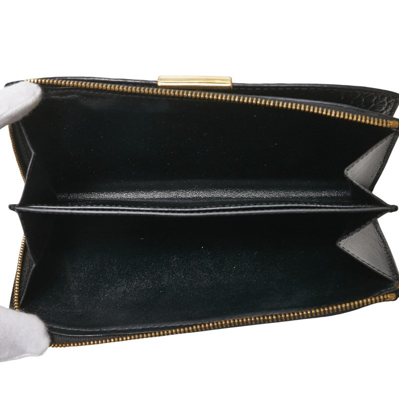 バーバリー L字ファスナー 長財布 ブラック レザー レディース BURBERRY 【中古】