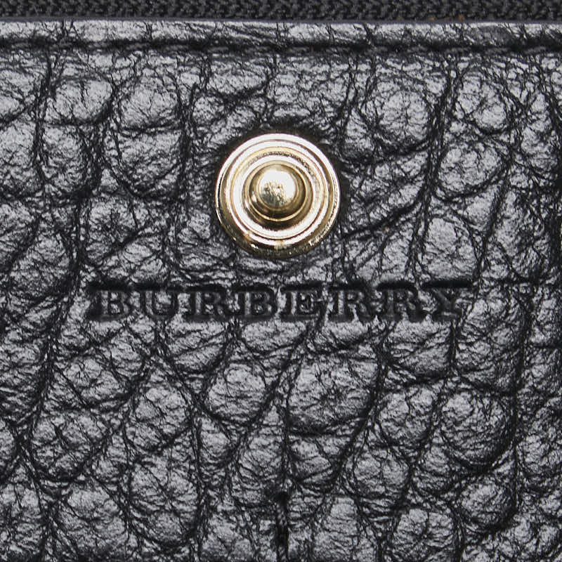 バーバリー L字ファスナー 長財布 ブラック レザー レディース BURBERRY 【中古】