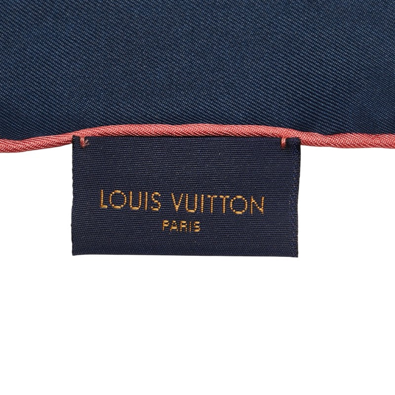ルイ ヴィトン フラワー 花柄 スカーフ ネイビー マルチカラー シルク レディース LOUIS VUITTON 【中古】