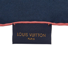 ルイ ヴィトン フラワー 花柄 スカーフ ネイビー マルチカラー シルク レディース LOUIS VUITTON 【中古】