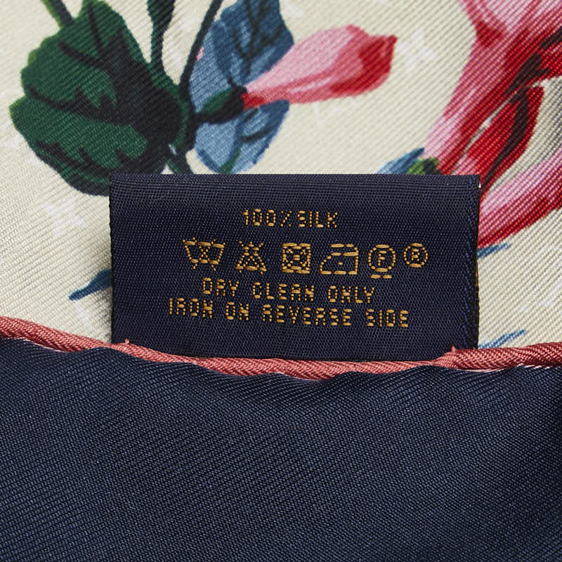 ルイ ヴィトン フラワー 花柄 スカーフ ネイビー マルチカラー シルク レディース LOUIS VUITTON 【中古】