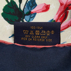 ルイ ヴィトン フラワー 花柄 スカーフ ネイビー マルチカラー シルク レディース LOUIS VUITTON 【中古】