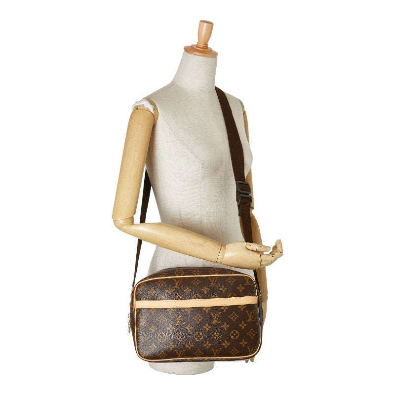 ルイ ヴィトン モノグラム リポーターPM 斜め掛け ショルダーバッグ M45254 ブラウン PVC レザー レディース LOUIS VUITTON 【中古】