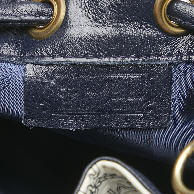 エム シー エム ヴィセトス 斜め掛け ショルダーバッグ ホワイト ネイビー レザー レディース MCM 【中古】