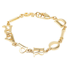 ディオール ロゴ ブレスレット ゴールド メッキ レディース Dior 【中古】