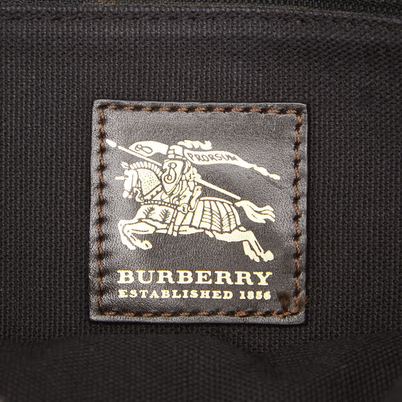 バーバリー ノバチェック シャドーホース ショルダーバッグ ベージュ ブラウン PVC レザー レディース BURBERRY 【中古】