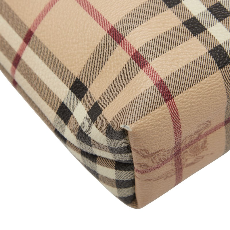 バーバリー ノバチェック シャドーホース ショルダーバッグ ベージュ ブラウン PVC レザー レディース BURBERRY 【中古】