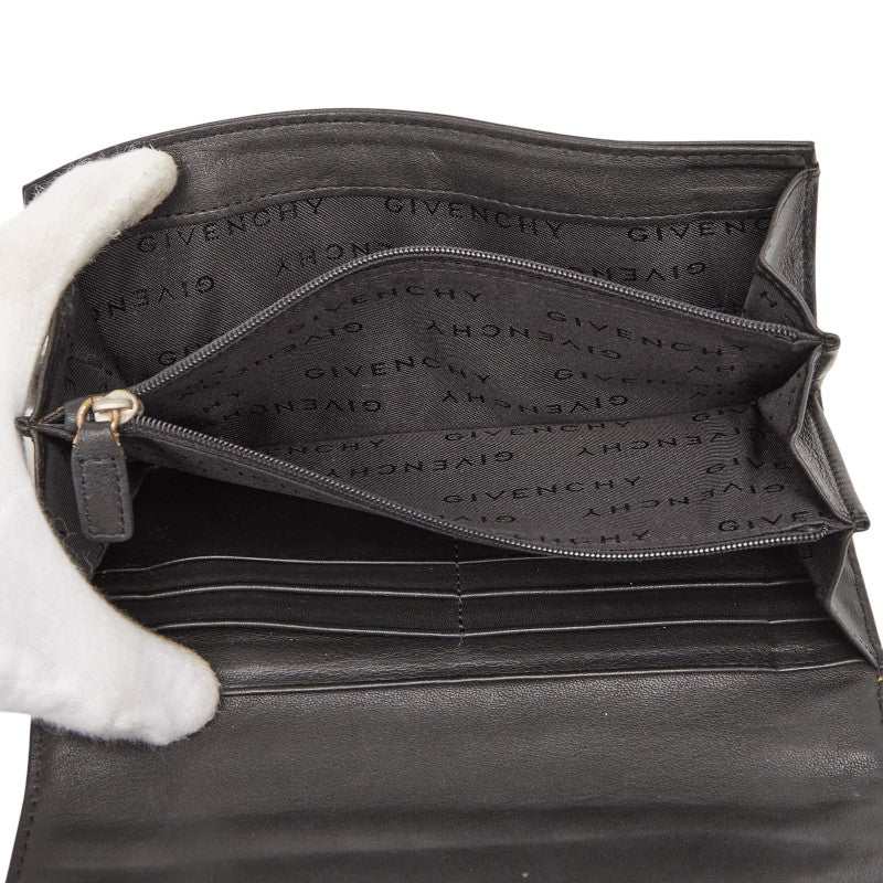 ジバンシー スタッズ 長財布 ブラック ナイロン レザー レディース Givenchy 【中古】