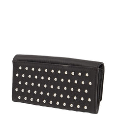 ジバンシー スタッズ 長財布 ブラック ナイロン レザー レディース Givenchy 【中古】
