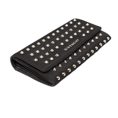ジバンシー スタッズ 長財布 ブラック ナイロン レザー レディース Givenchy 【中古】
