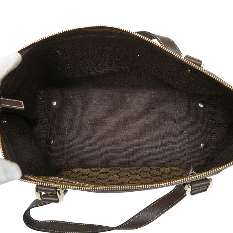 グッチ GGクリスタル アビー トートバッグ 141470 ベージュ ブラウン PVC レザー レディース GUCCI 【中古】