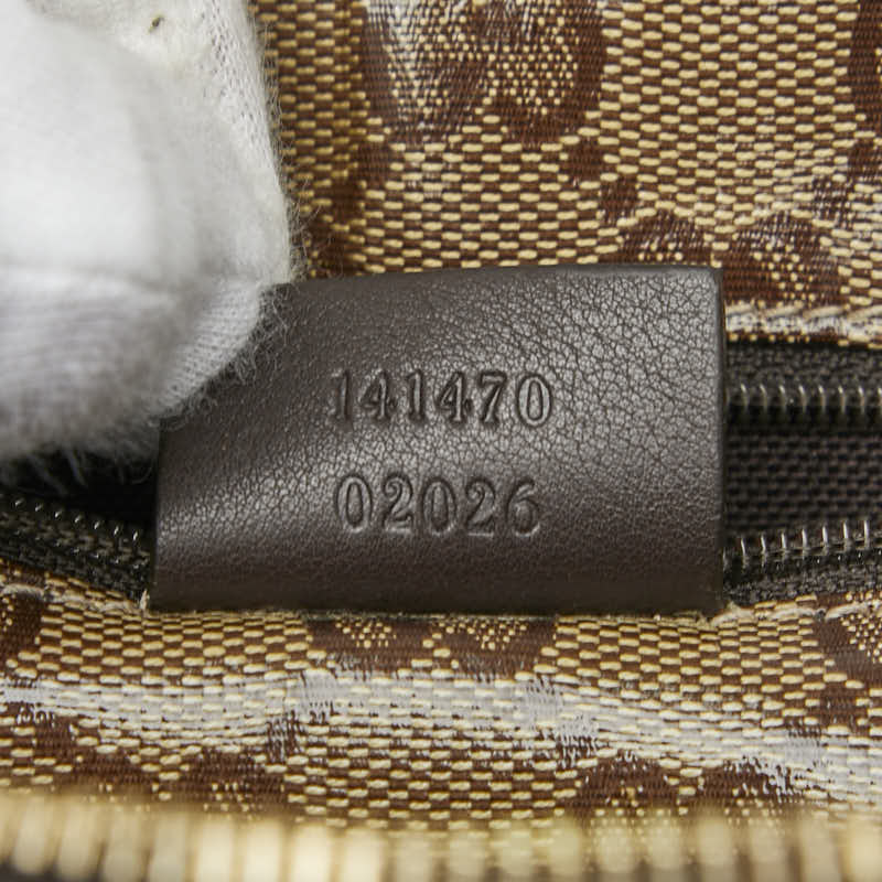 グッチ GGクリスタル アビー トートバッグ 141470 ベージュ ブラウン PVC レザー レディース GUCCI 【中古】