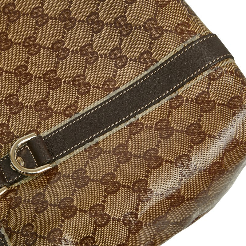 グッチ GGクリスタル アビー トートバッグ 141470 ベージュ ブラウン PVC レザー レディース GUCCI 【中古】