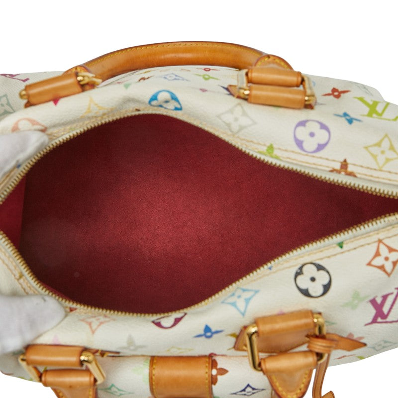 ルイ ヴィトン モノグラム マルチカラー スピーディ30 ハンドバッグ M92643 ブロン ホワイト PVC レザー レディース LOUIS VUITTON 【中古】