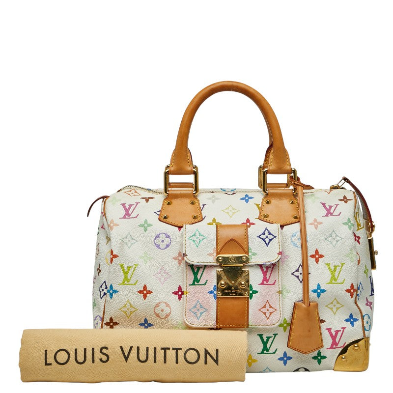 ルイ ヴィトン モノグラム マルチカラー スピーディ30 ハンドバッグ M92643 ブロン ホワイト PVC レザー レディース LOUIS VUITTON 【中古】