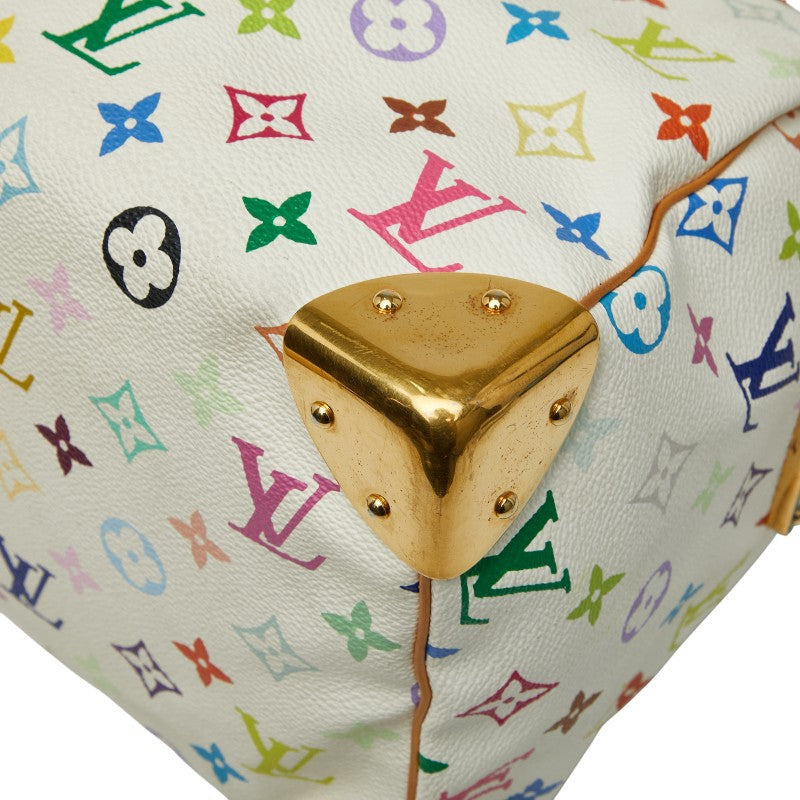 ルイ ヴィトン モノグラム マルチカラー スピーディ30 ハンドバッグ M92643 ブロン ホワイト PVC レザー レディース LOUIS VUITTON 【中古】