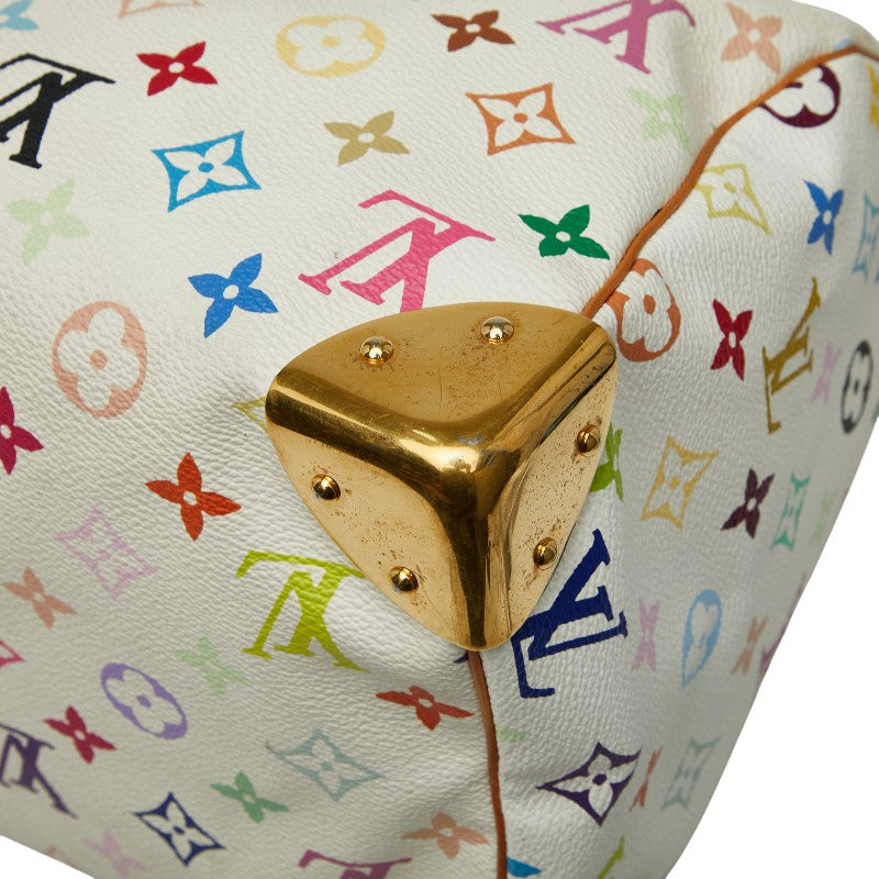 ルイ ヴィトン モノグラム マルチカラー スピーディ30 ハンドバッグ M92643 ブロン ホワイト PVC レザー レディース LOUIS VUITTON 【中古】