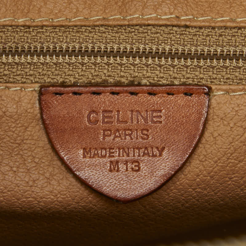 セリーヌ マカダム ショルダーバッグ ブラウン PVC レザー レディース CELINE 【中古】