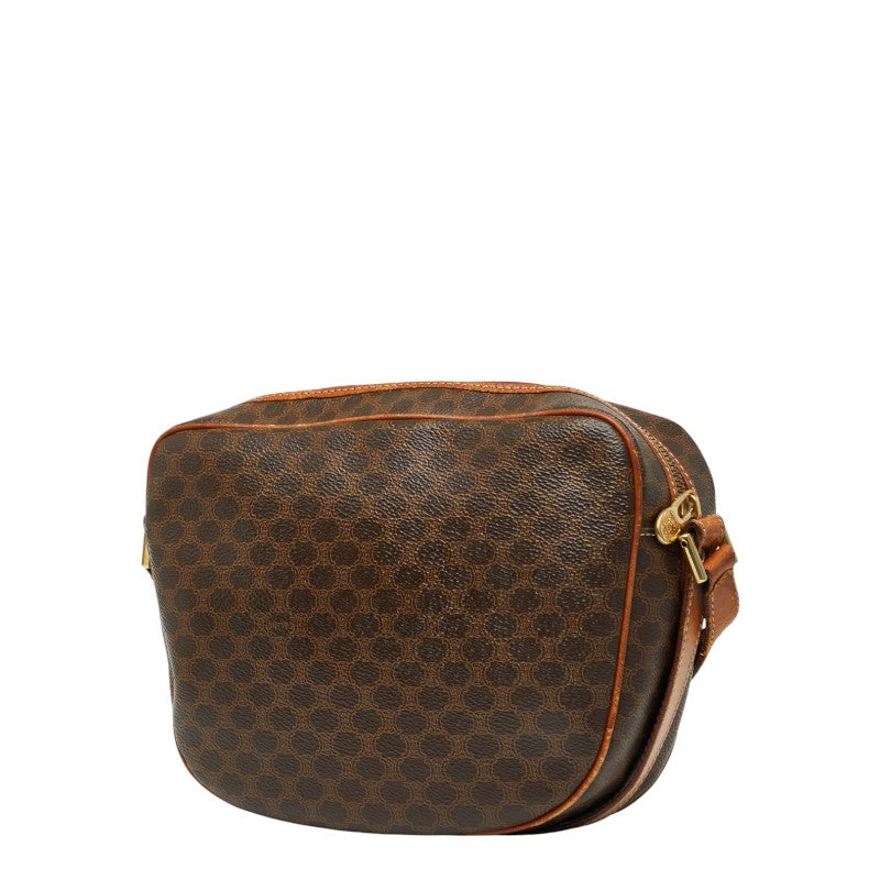 セリーヌ マカダム ショルダーバッグ ブラウン PVC レザー レディース CELINE 【中古】