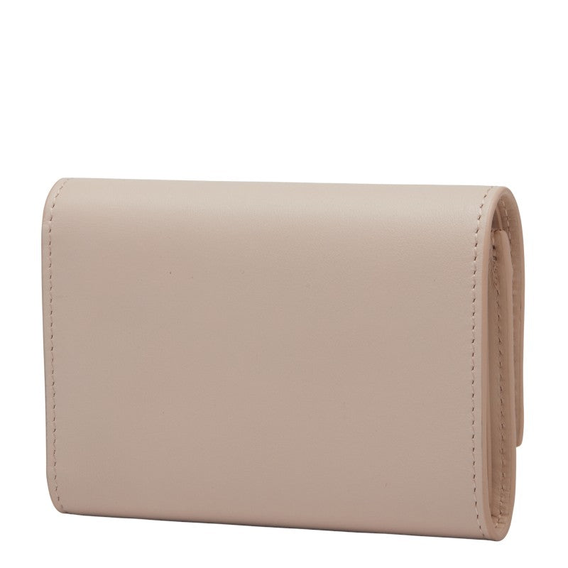 ロエベ ぺブル バーティカル ウォレット スモール 三つ折り財布 ピンク レザー レディース LOEWE 【中古】