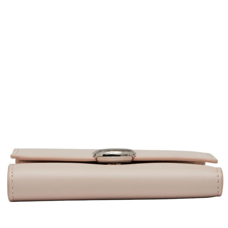 ロエベ ぺブル バーティカル ウォレット スモール 三つ折り財布 ピンク レザー レディース LOEWE 【中古】