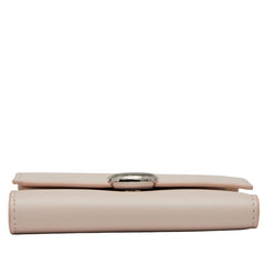 ロエベ ぺブル バーティカル ウォレット スモール 三つ折り財布 ピンク レザー レディース LOEWE 【中古】