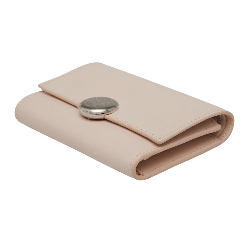 ロエベ ぺブル バーティカル ウォレット スモール 三つ折り財布 ピンク レザー レディース LOEWE 【中古】