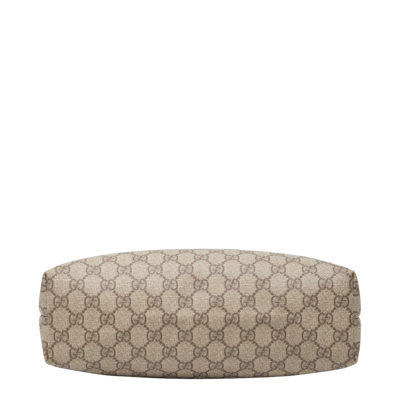 グッチ GGスプリーム ハンドバッグ トートバッグ 211138 ベージュ ピンク PVC レザー レディース GUCCI 【中古】