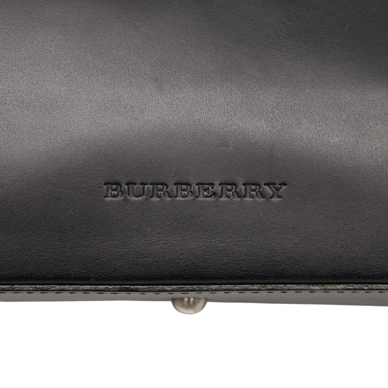 バーバリー ノバチェック ハンドバッグ ワンショルダーバッグ ブラック レザー レディース BURBERRY 【中古】
