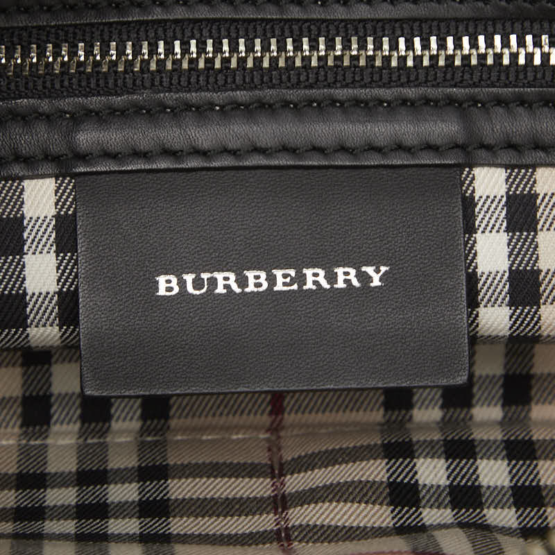 バーバリー ノバチェック ハンドバッグ ワンショルダーバッグ ブラック レザー レディース BURBERRY 【中古】
