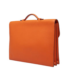 エルメス サックアデペッシュ38 ビジネスバッグ ブリーフケース オレンジ トリヨンクレマンス レディース HERMES 【中古】
