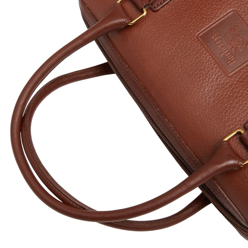 バーバリー ノバチェック シャドーホース ボストンバッグ ブラウン レザー レディース BURBERRY 【中古】